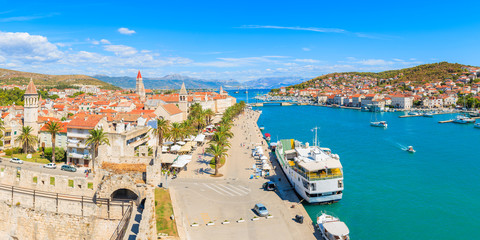 Naklejka premium Panorama of Trogir town from castle walls, Dalmatia, Croatia