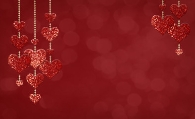 Glitter heart shape decorations for Valentine Day