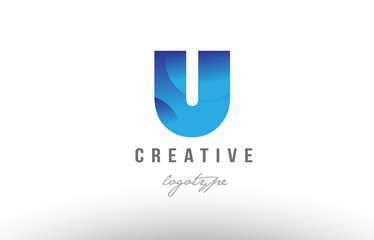 u blue gradient alphabet letter logo icon design © dragomirescu