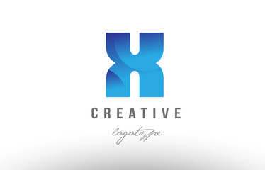 x blue gradient alphabet letter logo icon design