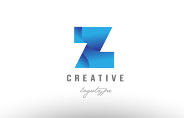 z blue gradient alphabet letter logo icon design