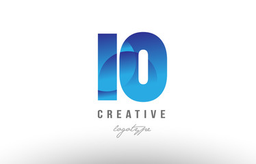 Obraz premium 10 ten blue gradient number numeral digit logo icon design
