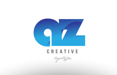 Fototapeta premium blue gradient az a z alphabet letter logo combination icon design