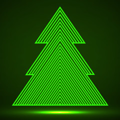 Abstract christmas tree of lines. Vector illustration. Eps 10