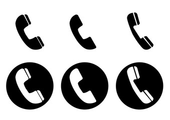 Phone icons set. Telephone pictograms. Vector