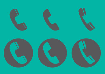 Phone icons set. Telephone pictograms. Vector
