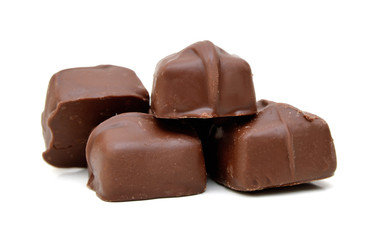 Big chocolate candy on a white background