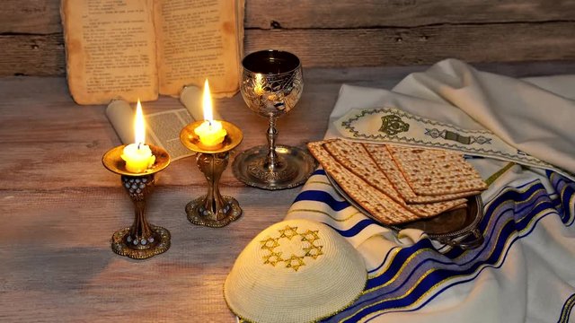 Jewish Kiddush ceremony of welcoming the Saturday Shabbat or holiday