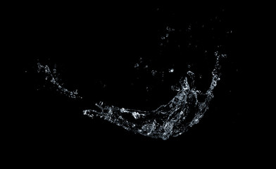 water Splash isolate On black Background