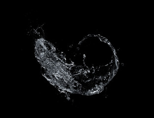 water Splash isolate On black Background