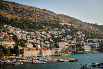 Fototapeta na wymiar Beautiful scenic view of Dubrovnik city, Croatia on a summer day