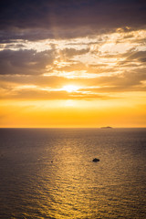 Beautiful scenic seaside landscape at sunset