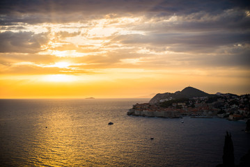 Beautiful scenic seaside landscape at sunset