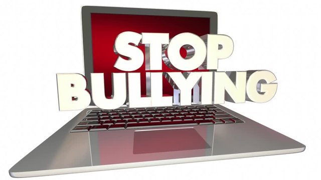 Stop Bullying Online Laptop Computer Internet Trolls 3d Animation