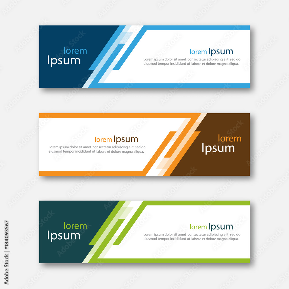 Wall mural set of abstract design banner template.