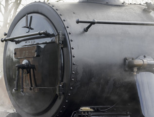 Close up of a steam boiler engine