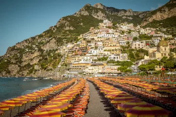 Wall murals Positano beach, Amalfi Coast, Italy Amalfi Coast - beach in Positano town in Italy