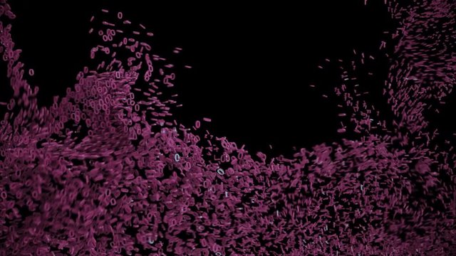 Binary ones and zeroes chaotically mixing together.