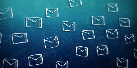 Hand-drawn contacts and emails sketch