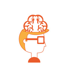 man head and brain icon