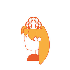 woman head and brain icon