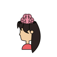 woman head and brain icon