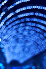Photo of a New Year's garland abstract sparks./Beautiful Rasfokus lights of Christmas garlands.