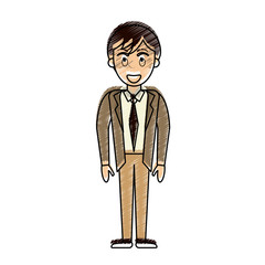 Businessman avatar cartoon icon vector illustration graphic design