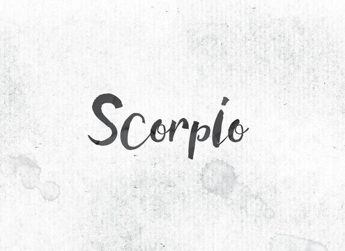 Scorpio Concept Painted Ink Word and Theme