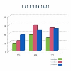 Bar Chart Info Graphics Elements Vector Flat Design Template