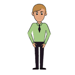 Businessman avatar cartoon icon vector illustration graphic design