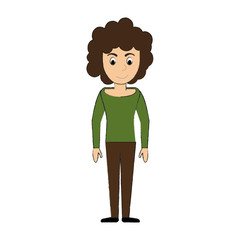 Young woman avatar cartoon icon vector illustration graphic design