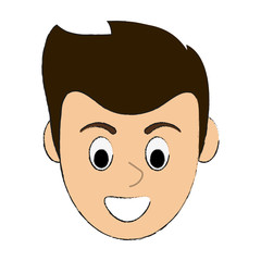 Obraz premium Young man face icon vector illustration graphic design