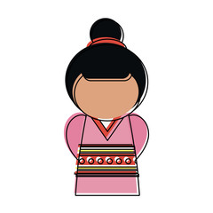 Geisha cartoon avatar icon vector illustration graphic design