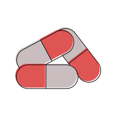 Medicine pills isolated icon vector illustration graphic design