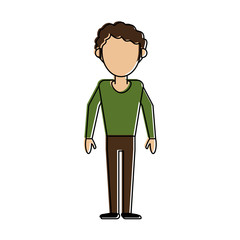 Young man avatar cartoon icon vector illustration graphic design