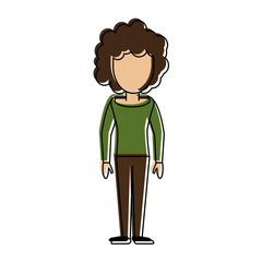 Young man avatar cartoon icon vector illustration graphic design