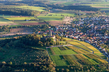 aerial view of castle Steinsberg near Sinsheim - Kraichgau - Germany