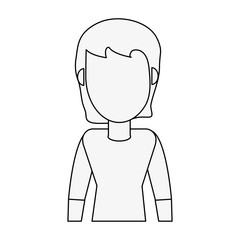 Young woman avatar cartoon icon vector illustration graphic design