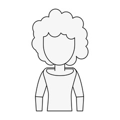 Young woman avatar cartoon icon vector illustration graphic design