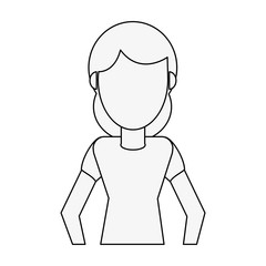 Young woman avatar cartoon icon vector illustration graphic design