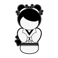 Geisha cartoon avatar icon vector illustration graphic design