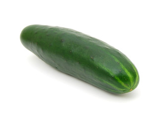 Fresh Cucumber isolated over white background.