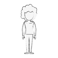 Young woman avatar cartoon icon vector illustration graphic design