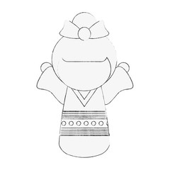 Geisha cartoon avatar icon vector illustration graphic design