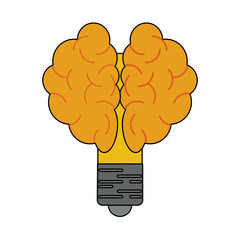 Bulb with brain icon vector illustration graphic design