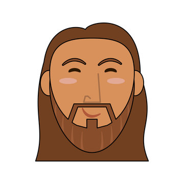 Jesus face cartoon icon vector illustration graphic design