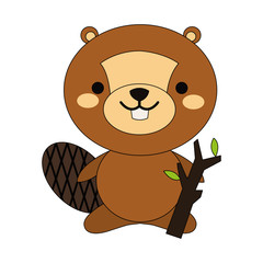 Cute squirrel cartoon icon vector illustration graphic design