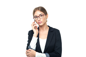 Business woman talking on phone