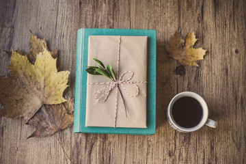 Wrapped gifts on a table and coffee